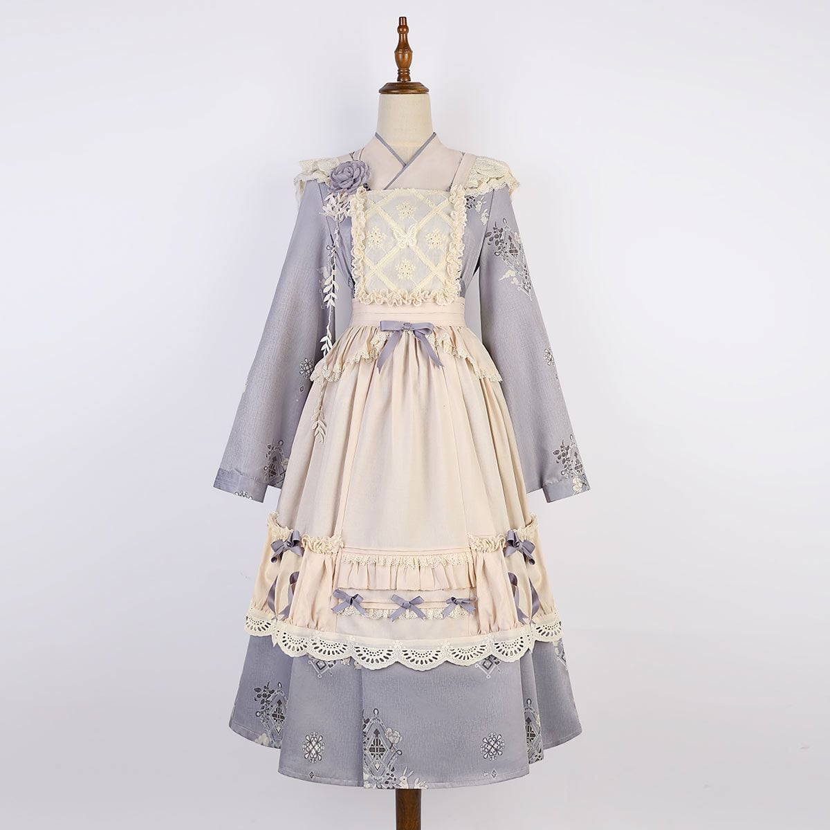 Lavender Retro-Style Apron Dress