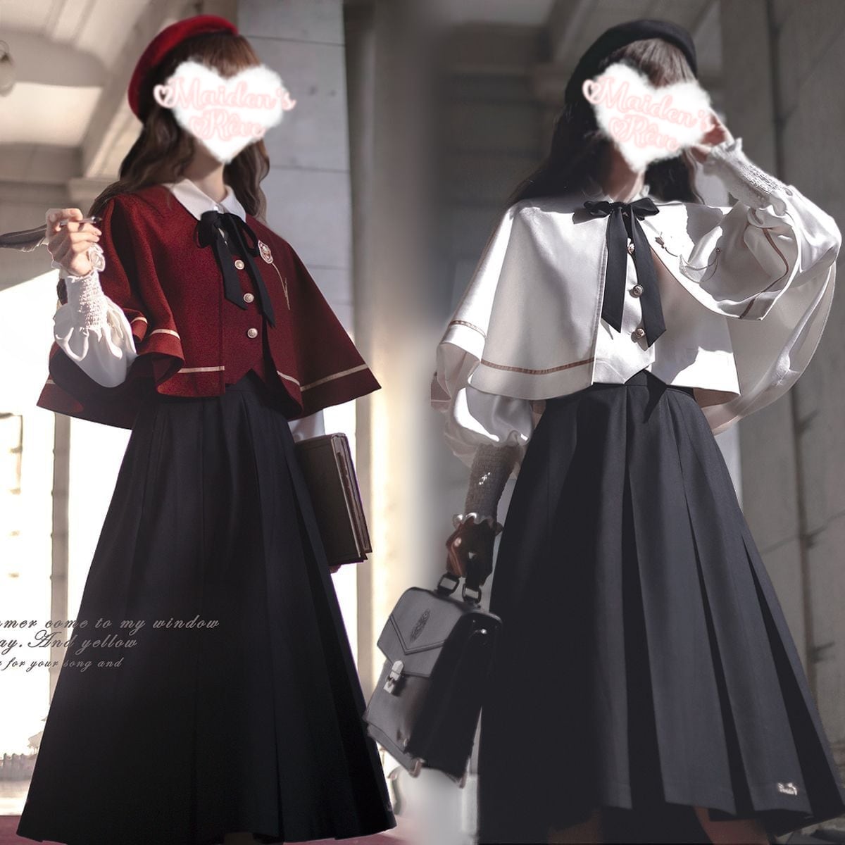 Elegant Long Skirt and Cape Ensemble