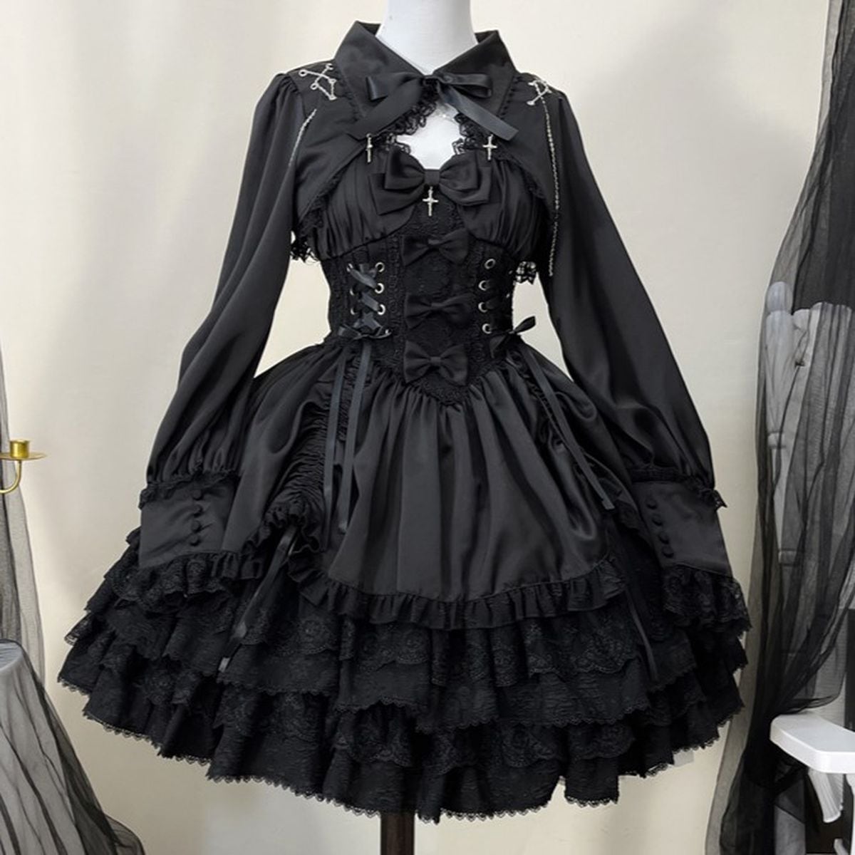 Gothic Corset Jumper Dress Set