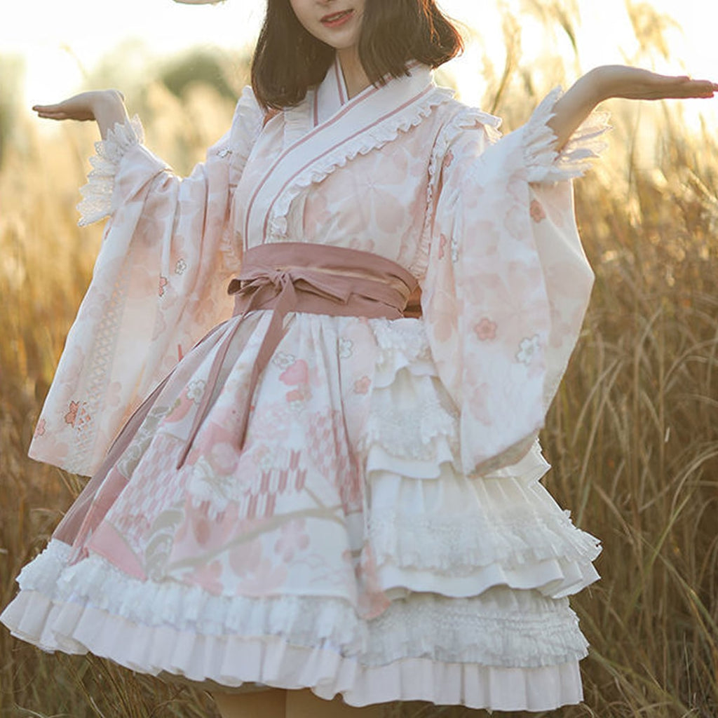 Sweet Lolita Mini Skirt Kimono Dress