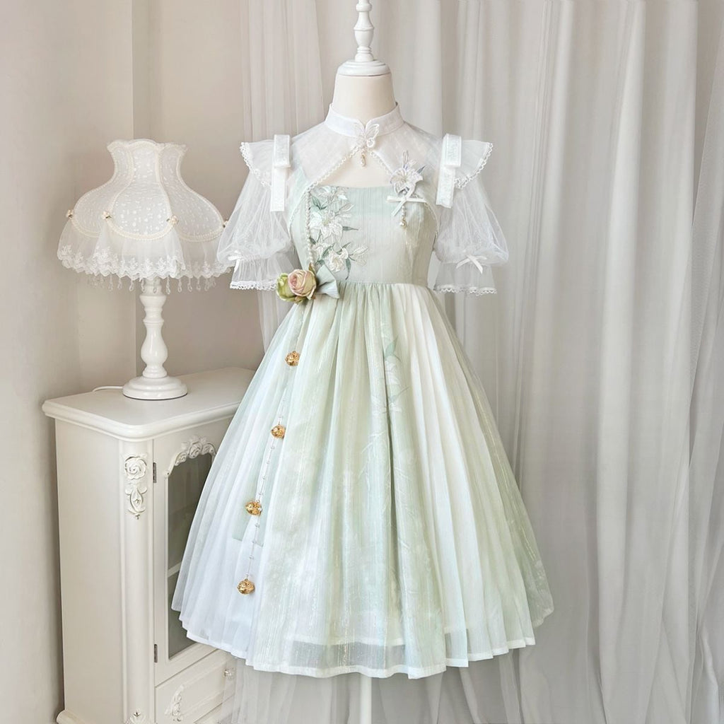 Charming Floral Lace Dress Ensemble