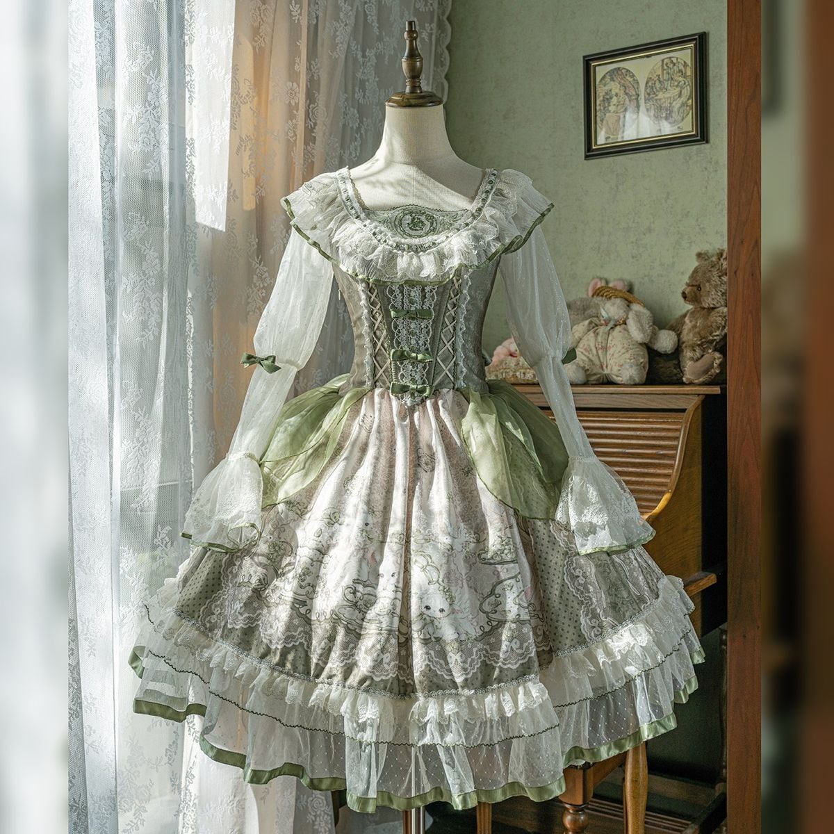 Elegant Green Frill Lolita Dress