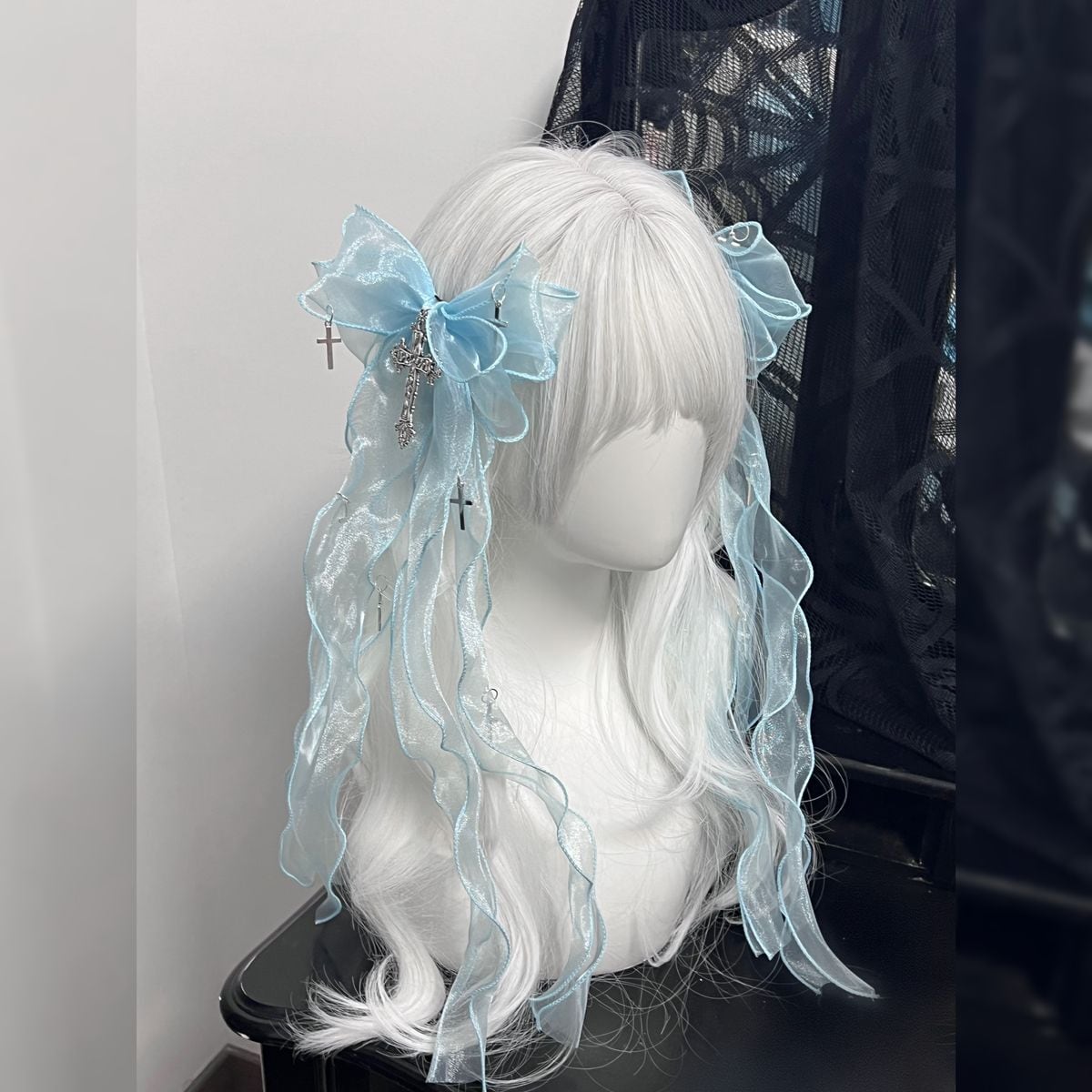 Cross Frill Ribbon Hair Accessory