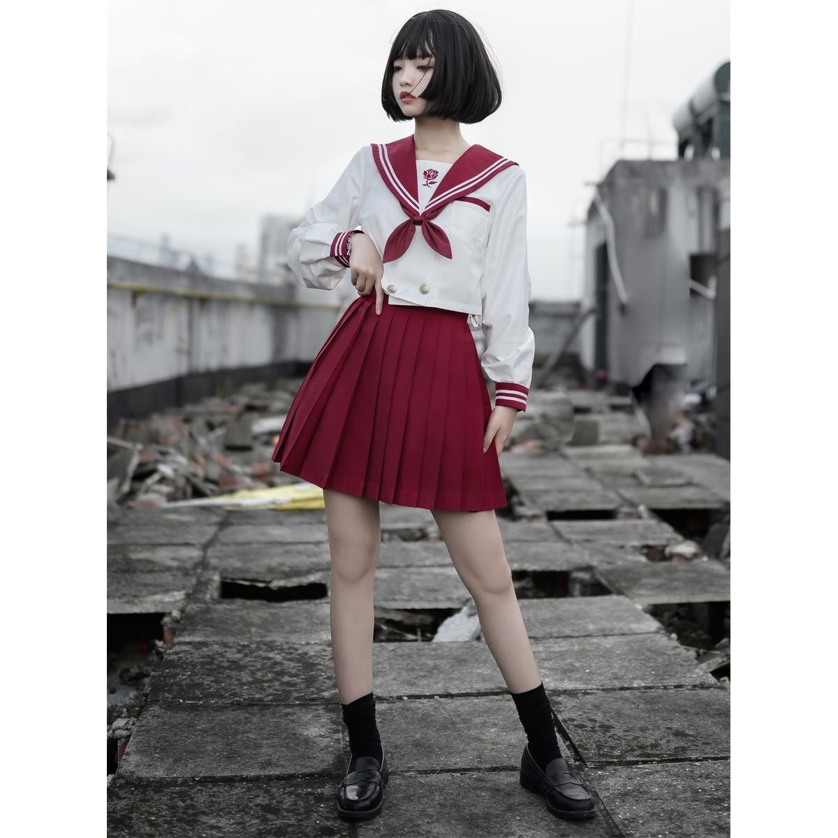 Red and White Sailor Uniform