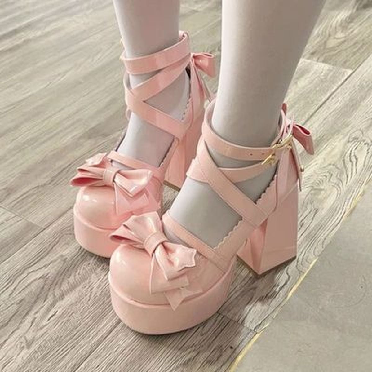 Front Bow Star-Strap Lolita Shoes