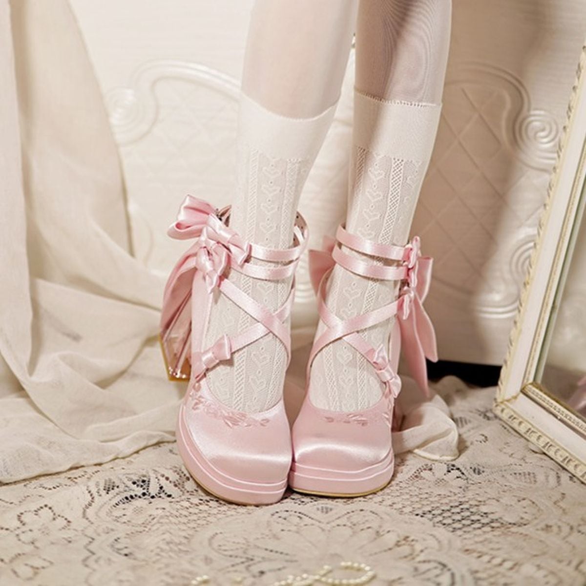 Elegant Flower Accent Pumps