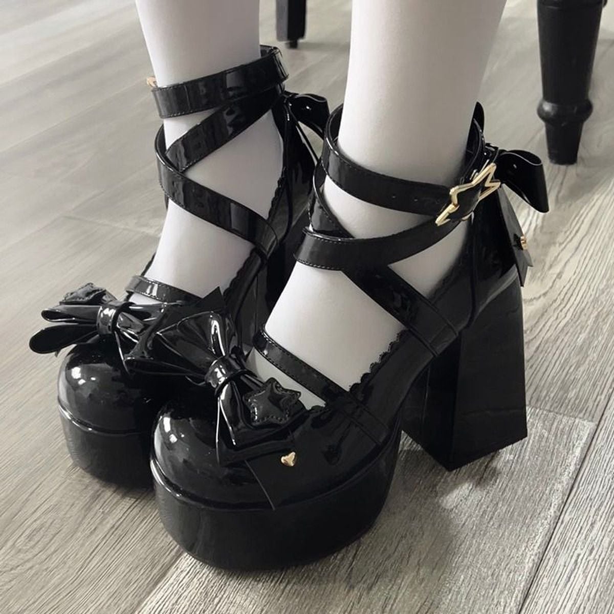 Front Bow Star-Strap Lolita Shoes