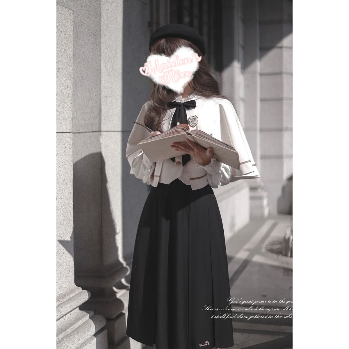 Elegant Long Skirt and Cape Ensemble