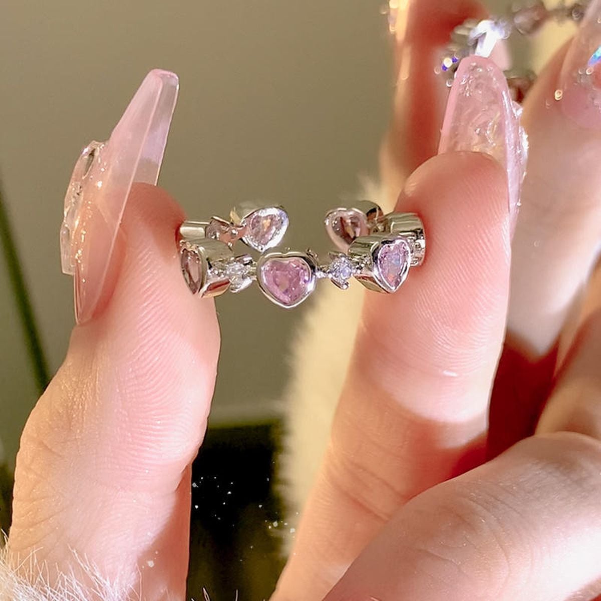 Kawaii Heart Charm Ring