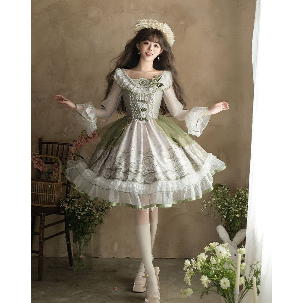 Elegant Green Frill Lolita Dress