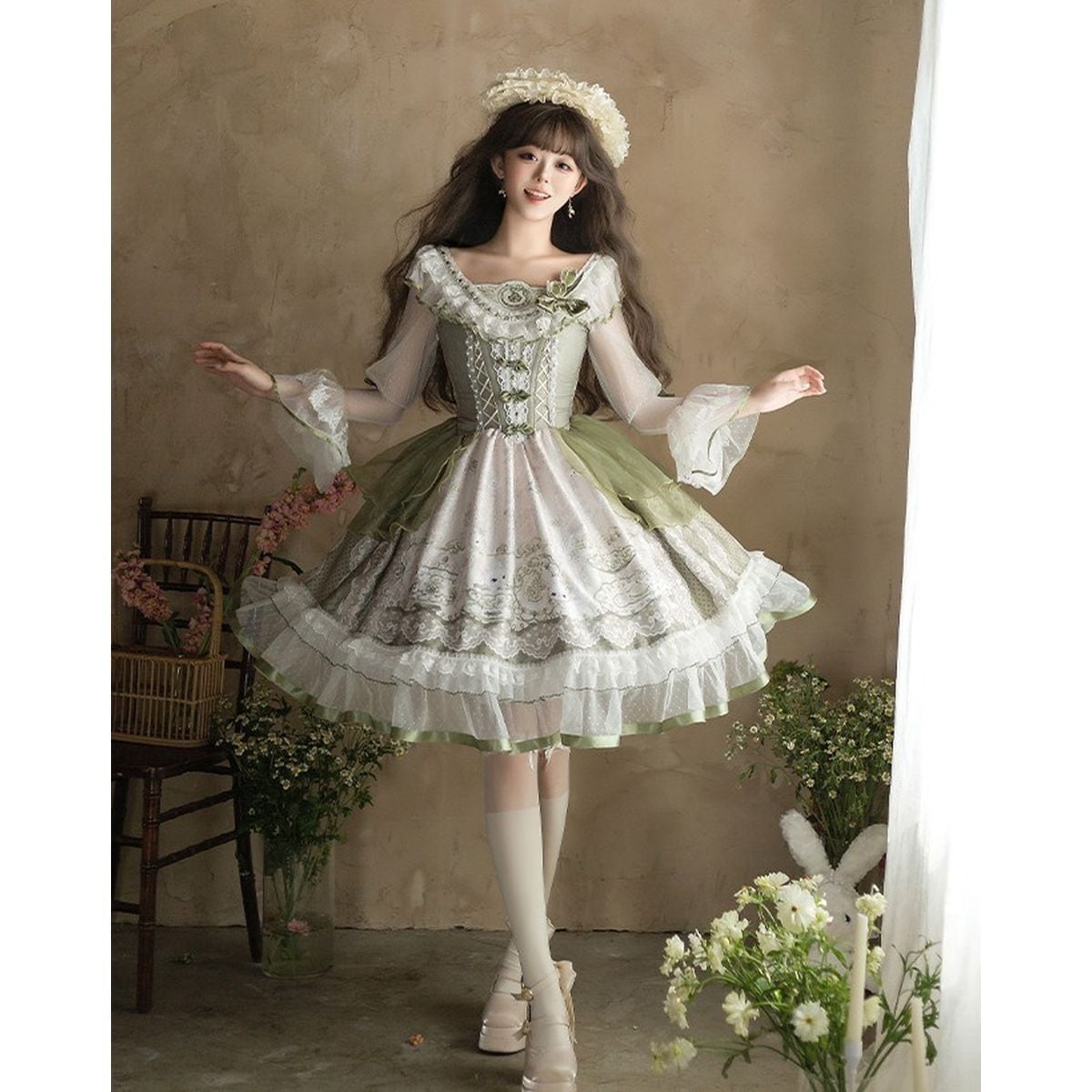 Elegant Green Frill Lolita Dress