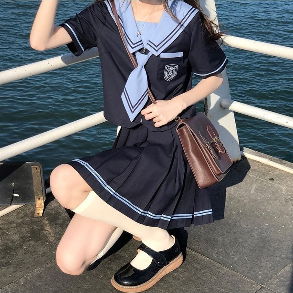 Navy Blue Sailor Outfit Set