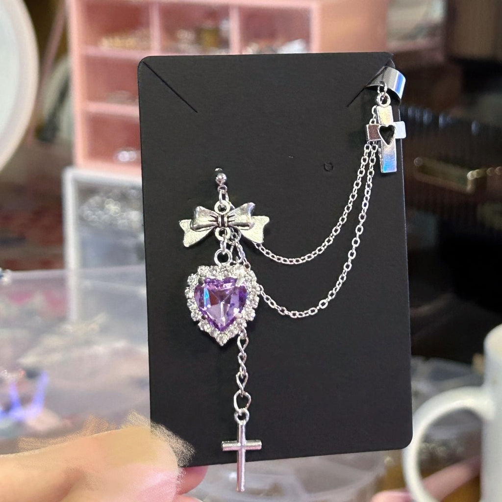 Jirai-kei Style Cross Chain Earrings