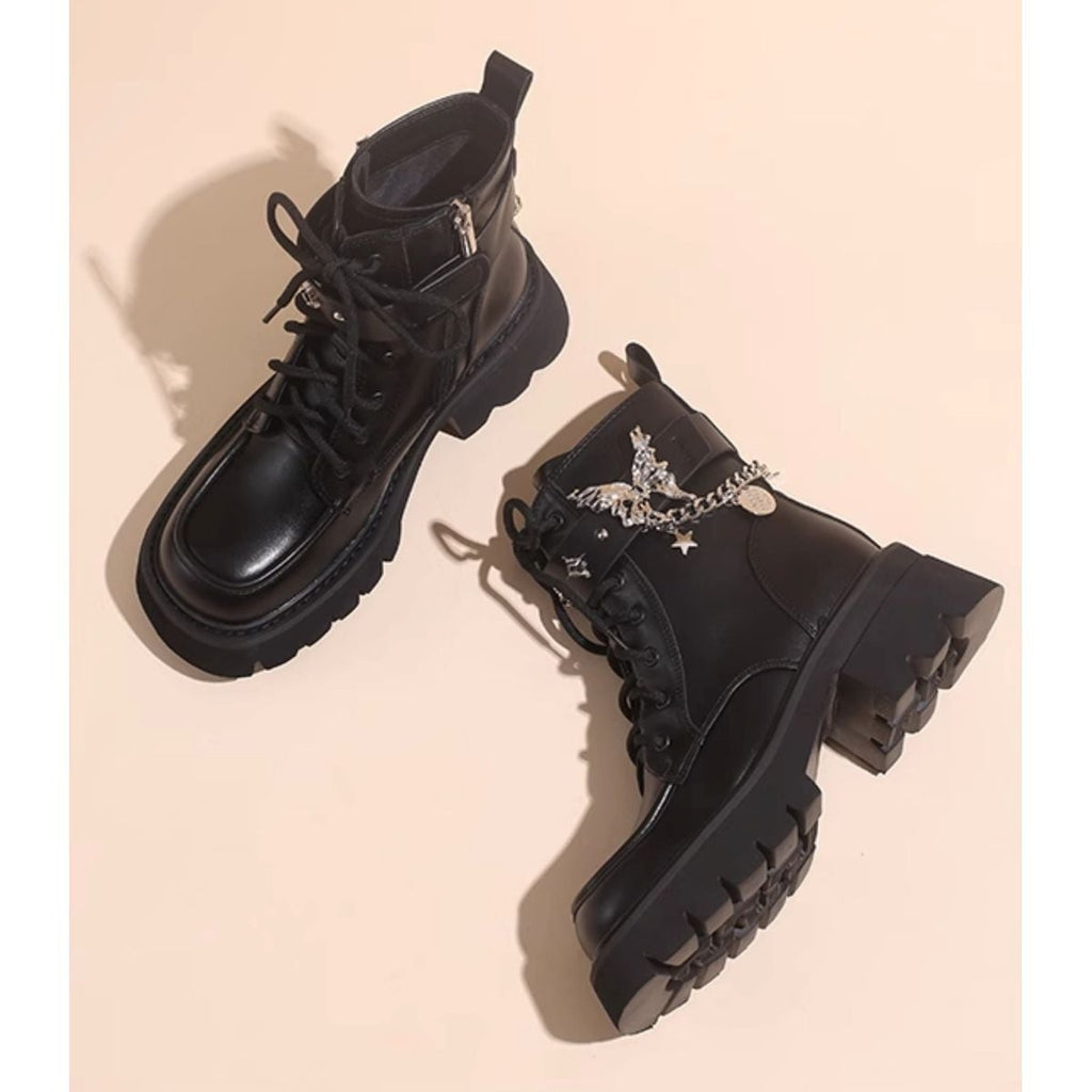 Butterfly Strap Chain Boots