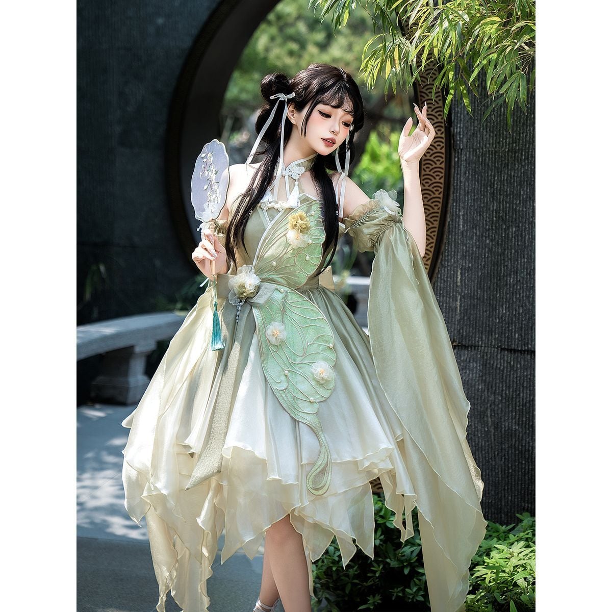 Butterfly Embroidered Chinese Dress Set