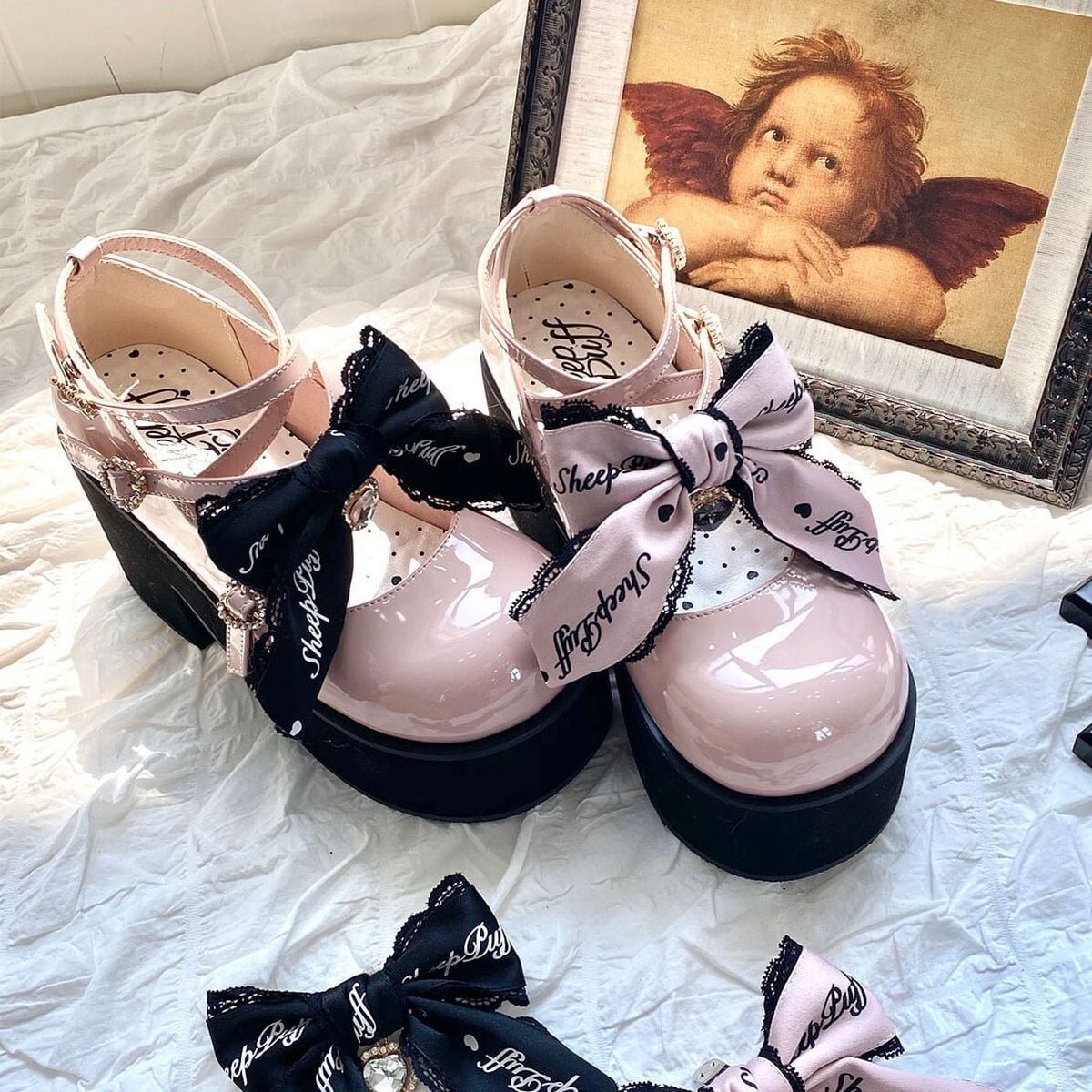Jirai Kei Ribbon Platform Shoes