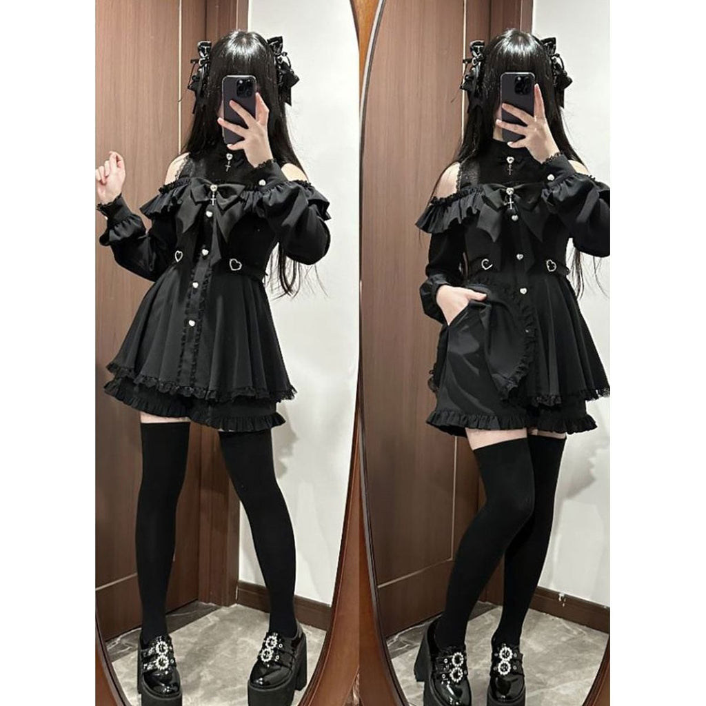 Jirai-kei Open Shoulder Dress