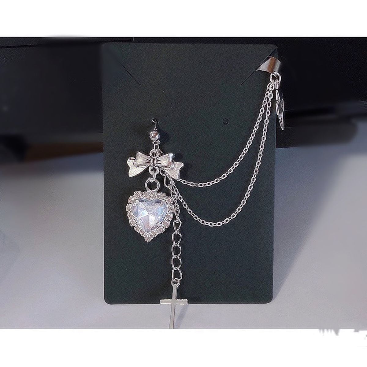 Jirai-kei Style Cross Chain Earrings