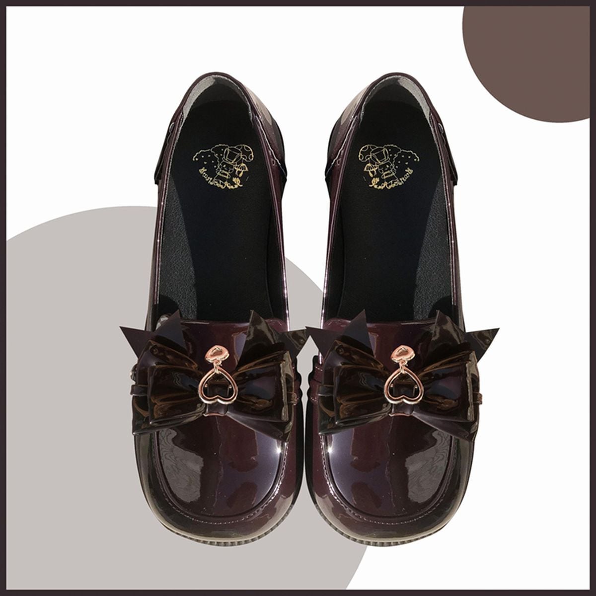 Flat Heart-Bow Dolly Shoes