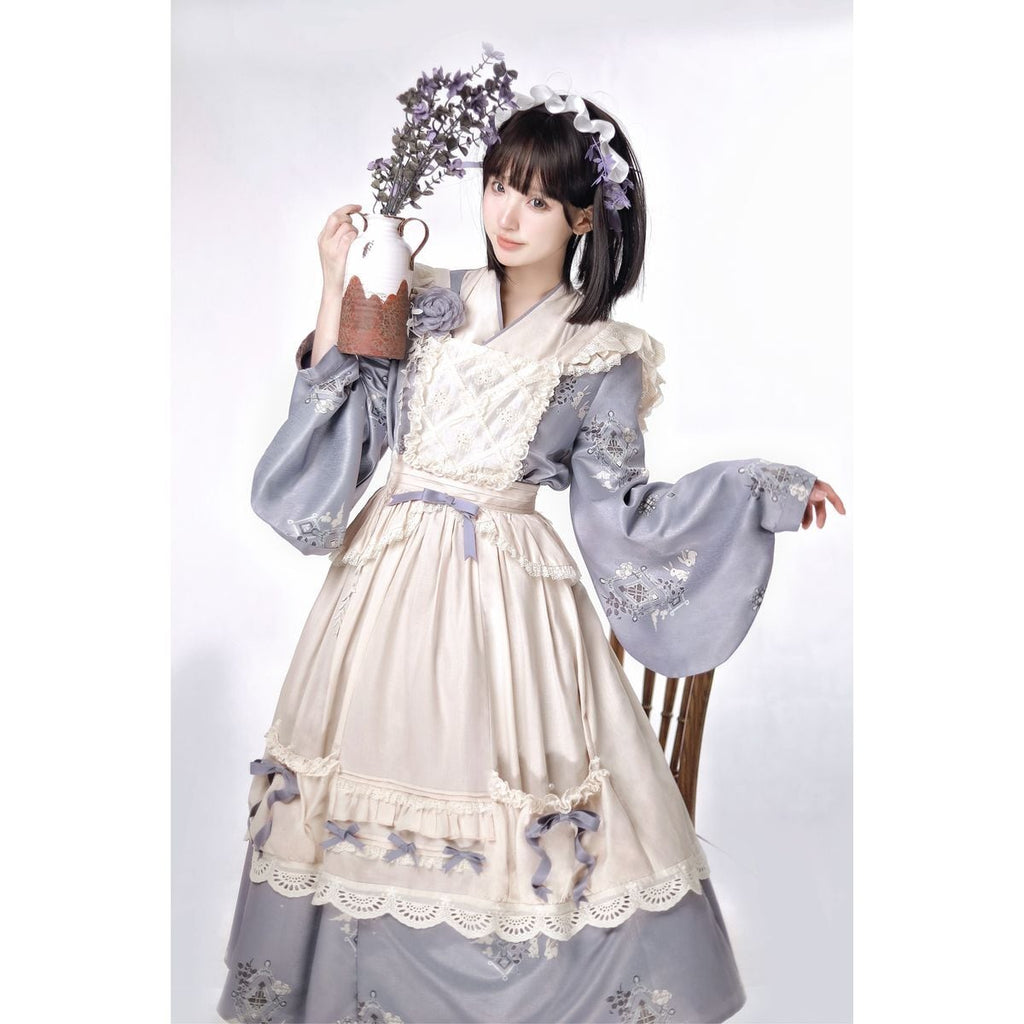 Lavender Retro-Style Apron Dress