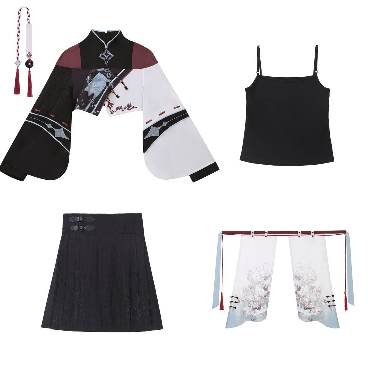 Stylish Asymmetrical Oriental Lolita Set