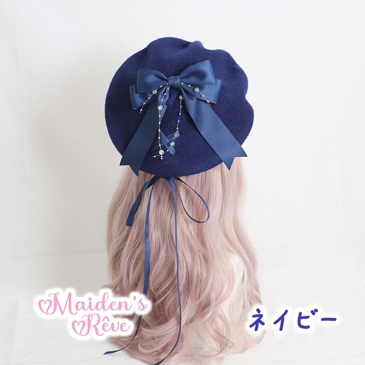 Bow-Embellished Beret Cap