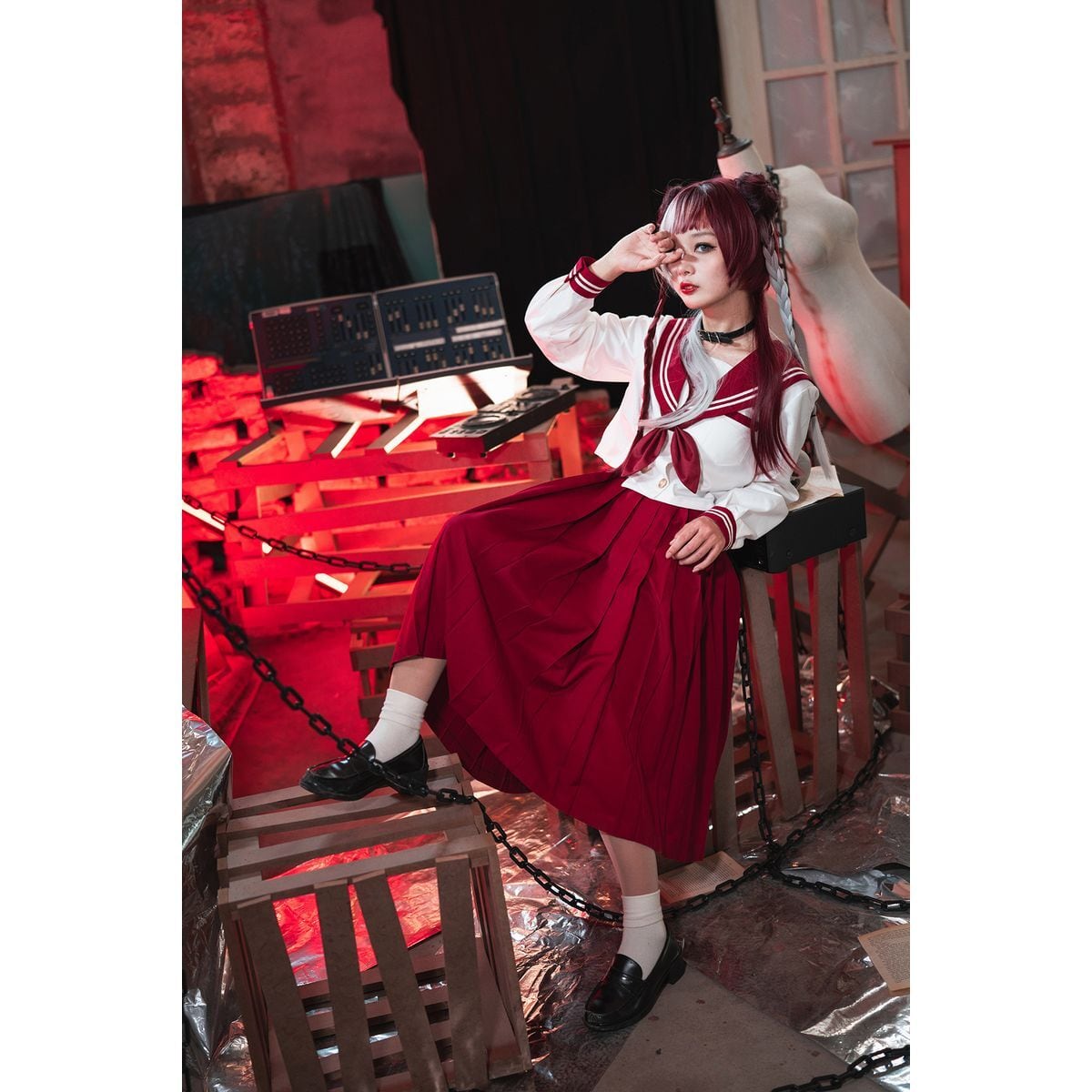 Red and White Sailor Uniform