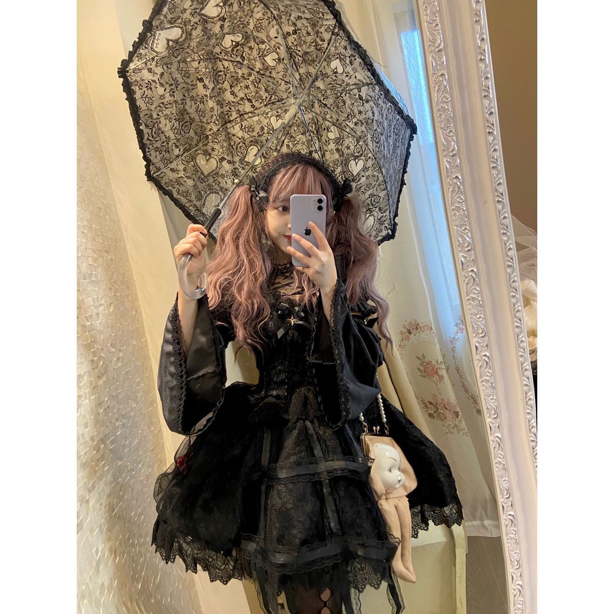 Elegant Gothic Witch Lace Dress
