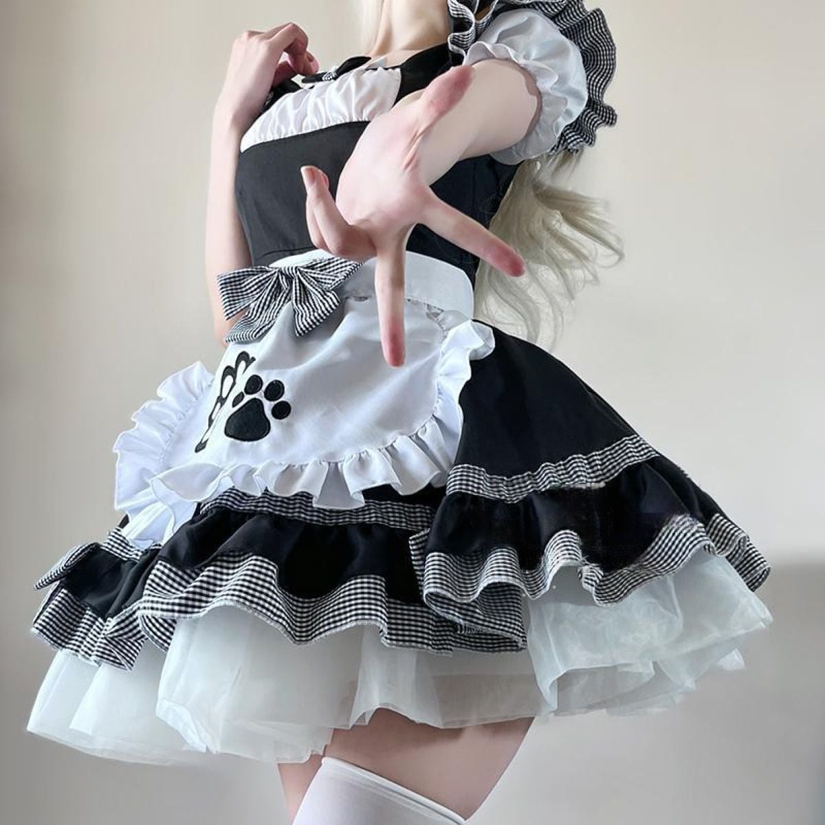 Cat Maid Set with Choker and Pannier