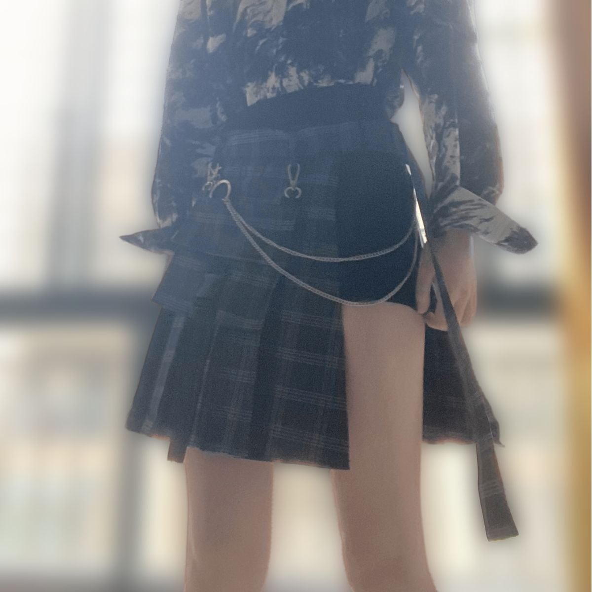 Asymmetrical Skirt with Shorts