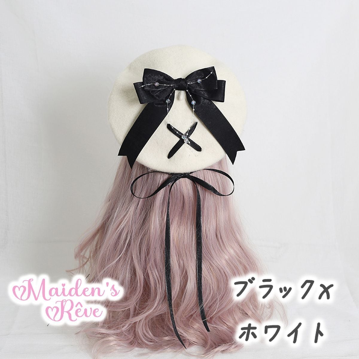 Bow-Embellished Beret Cap