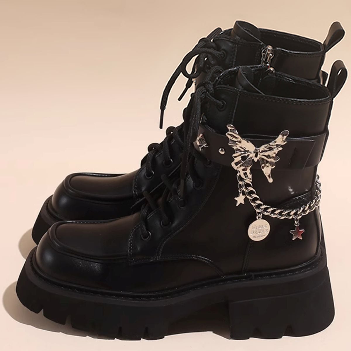 Butterfly Strap Chain Boots
