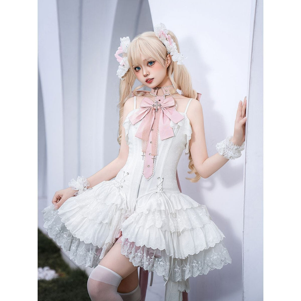 Magical Girl White Frill Dress Set