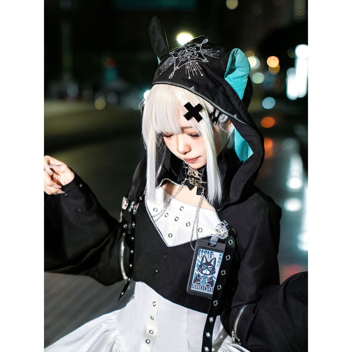 Cyberpunk Cat Ear Skirt Set