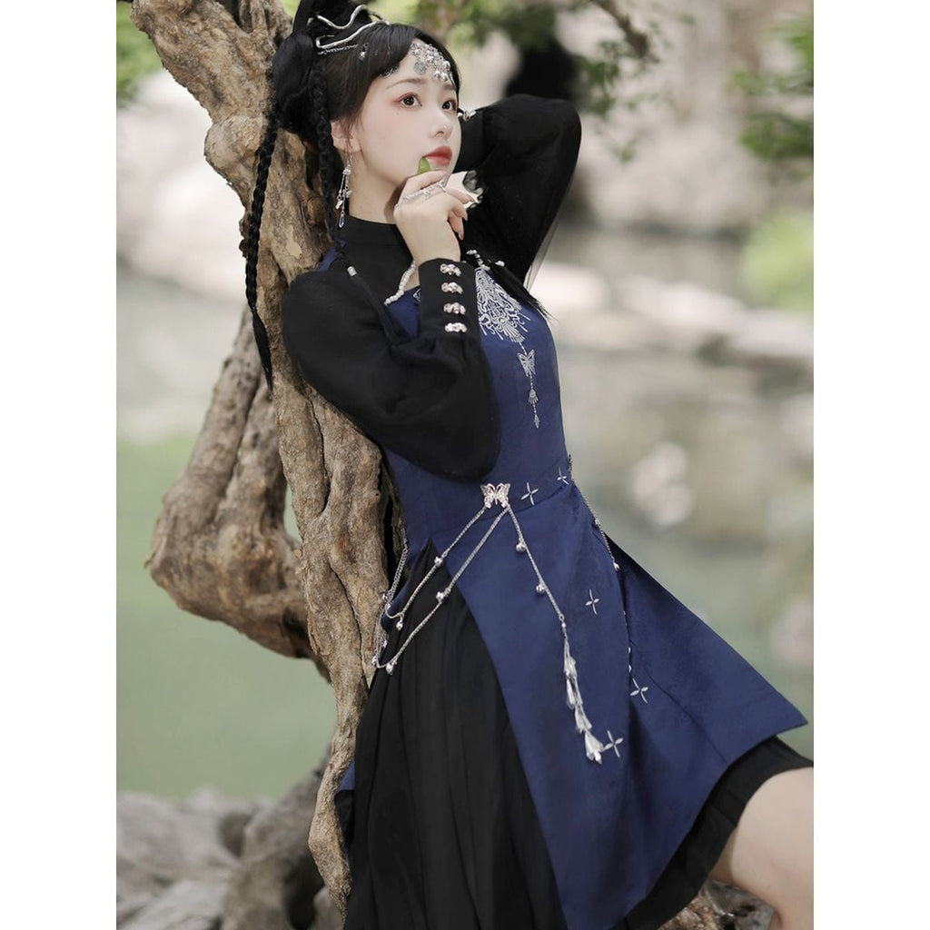 Chinese-Inspired Embroidered Jewel Dress