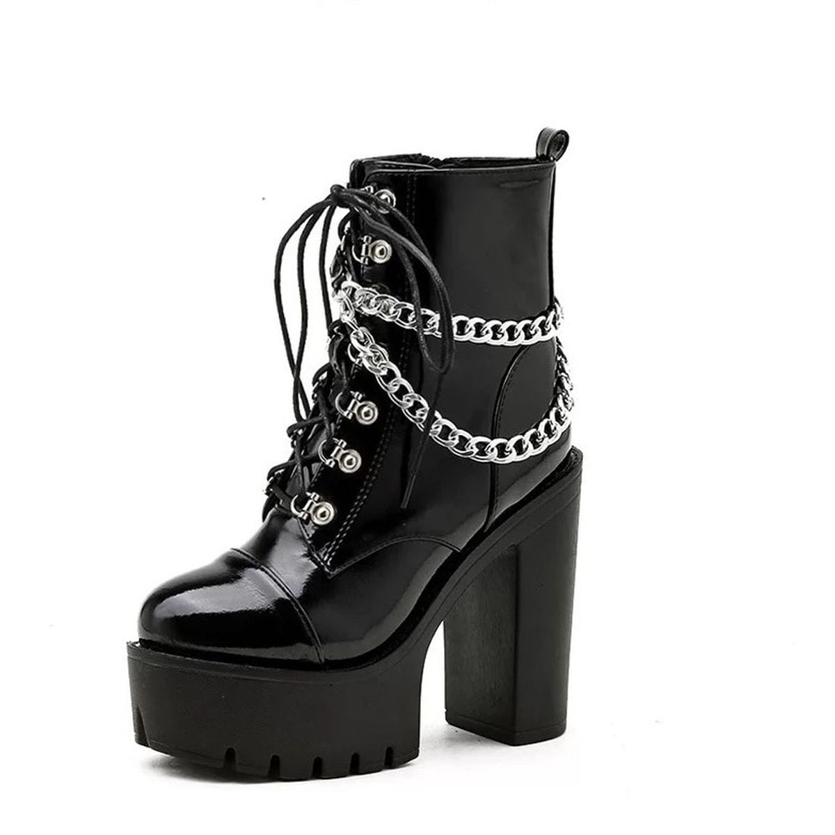 Short Boots with Chain Detail