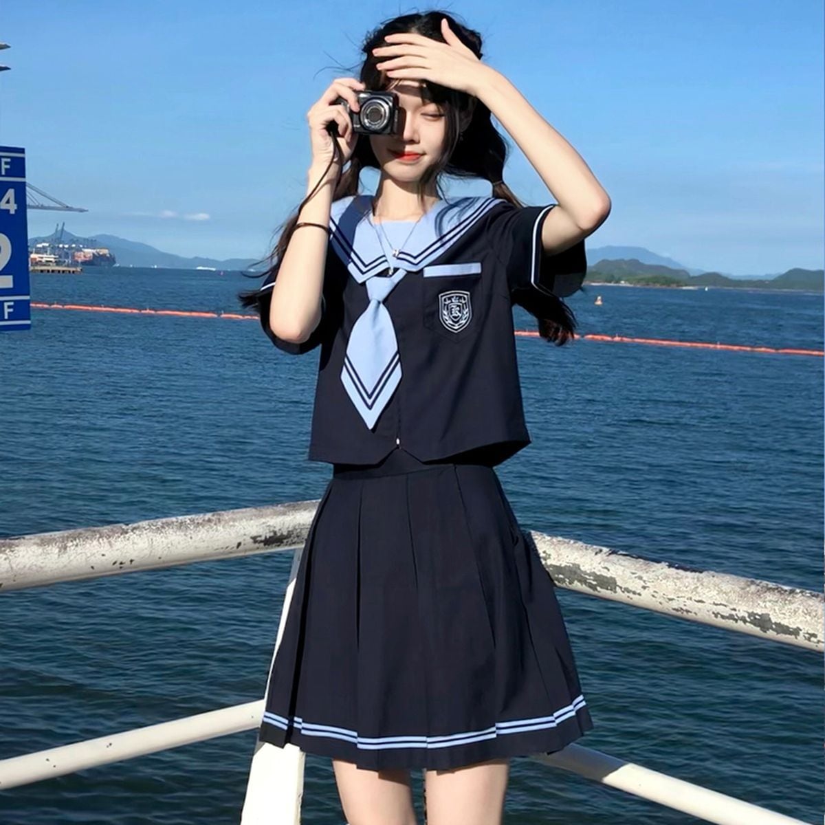Navy Blue Sailor Outfit Set