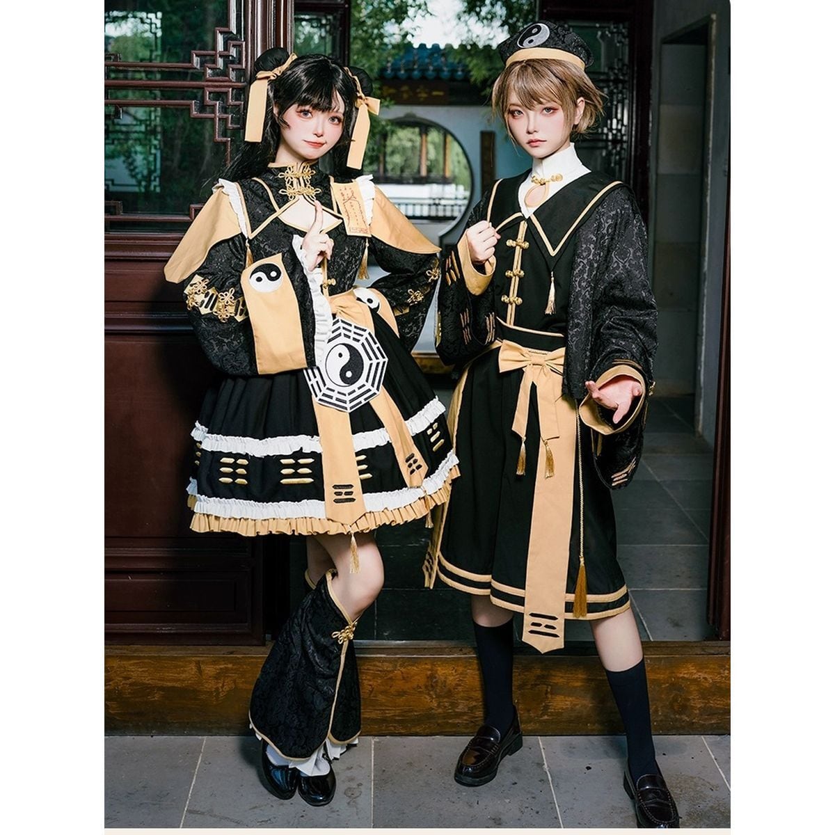 Chinese-Inspired Lolita Dress Ensemble