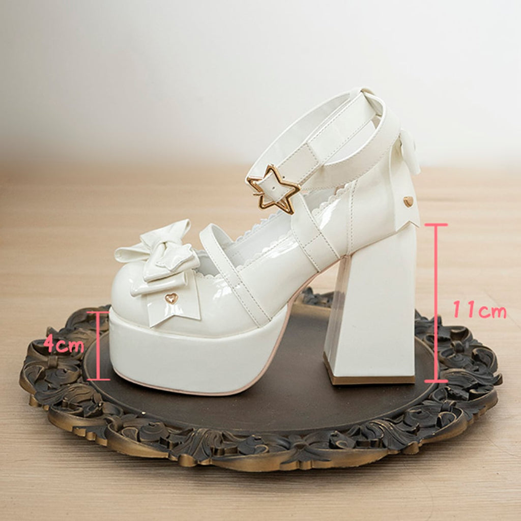 Front Bow Star-Strap Lolita Shoes