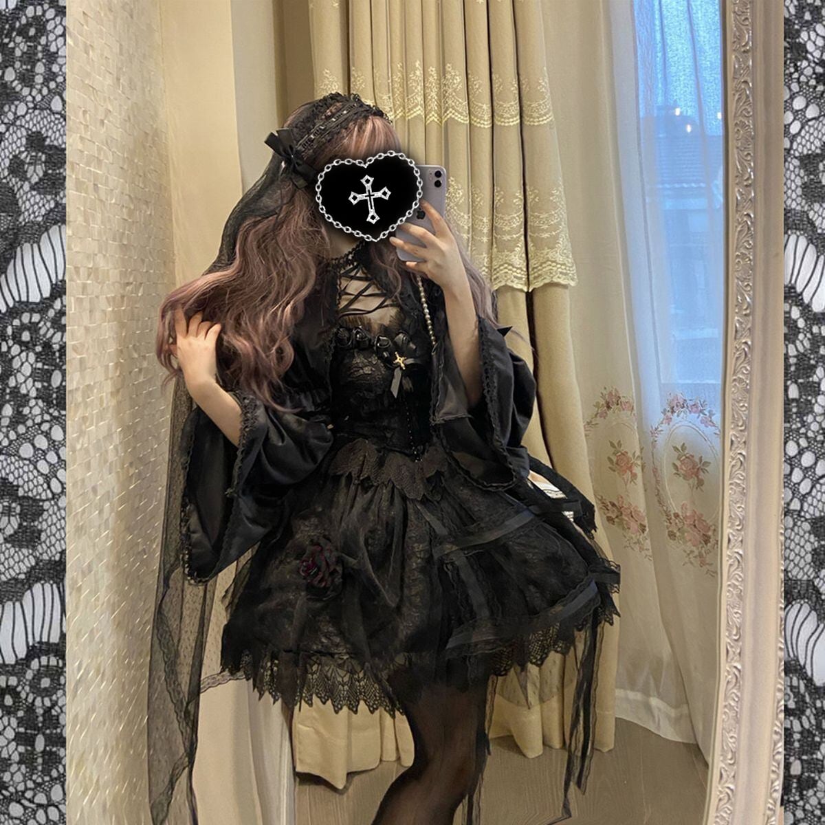 Elegant Gothic Witch Lace Dress