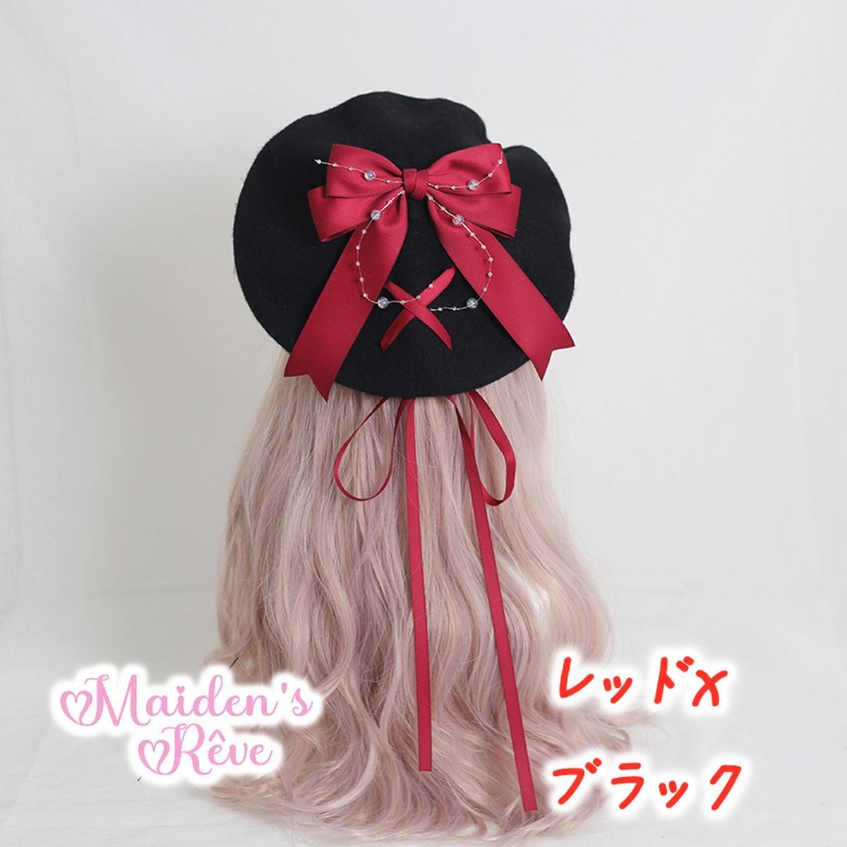 Bow-Embellished Beret Cap