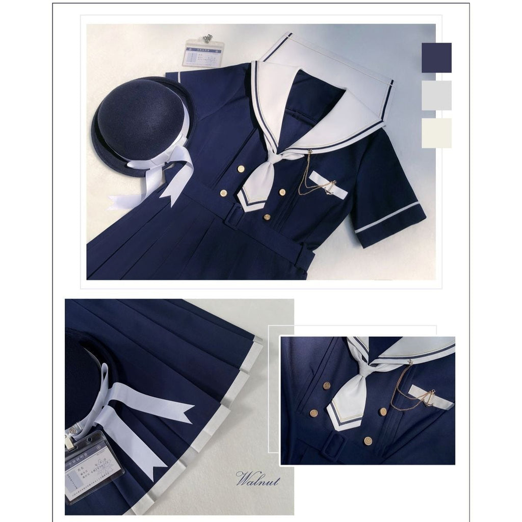 Elegant Sailor Collar Dress