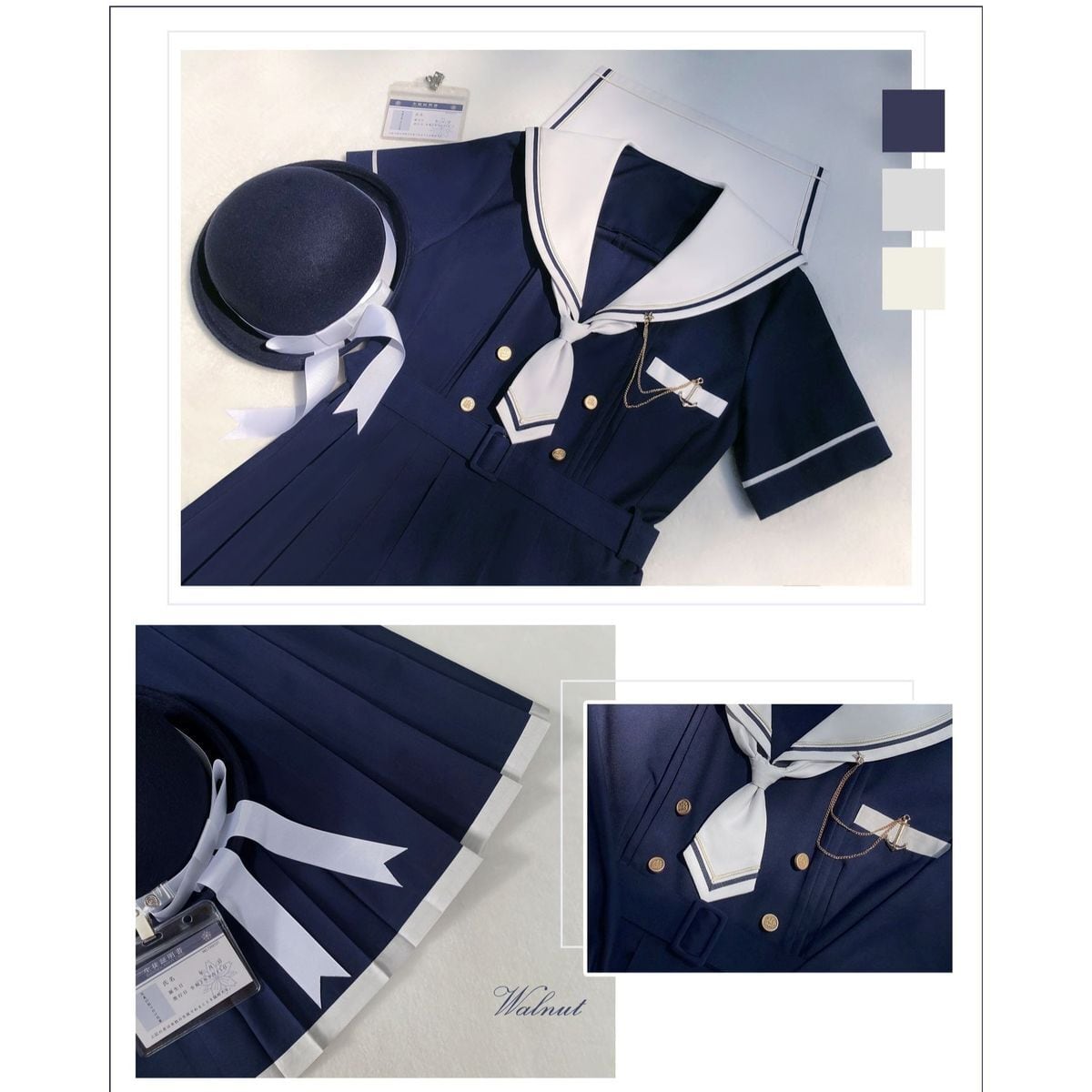 Elegant Sailor Collar Dress