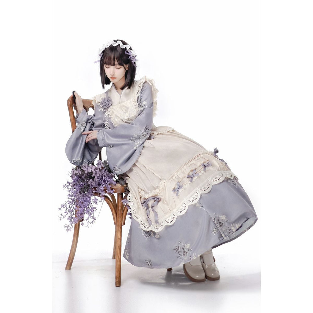 Lavender Retro-Style Apron Dress