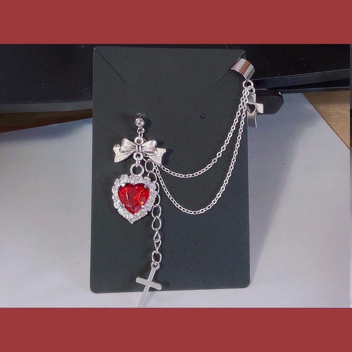 Jirai-kei Style Cross Chain Earrings