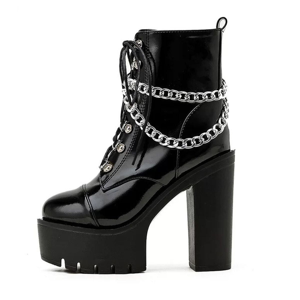 Short Boots with Chain Detail