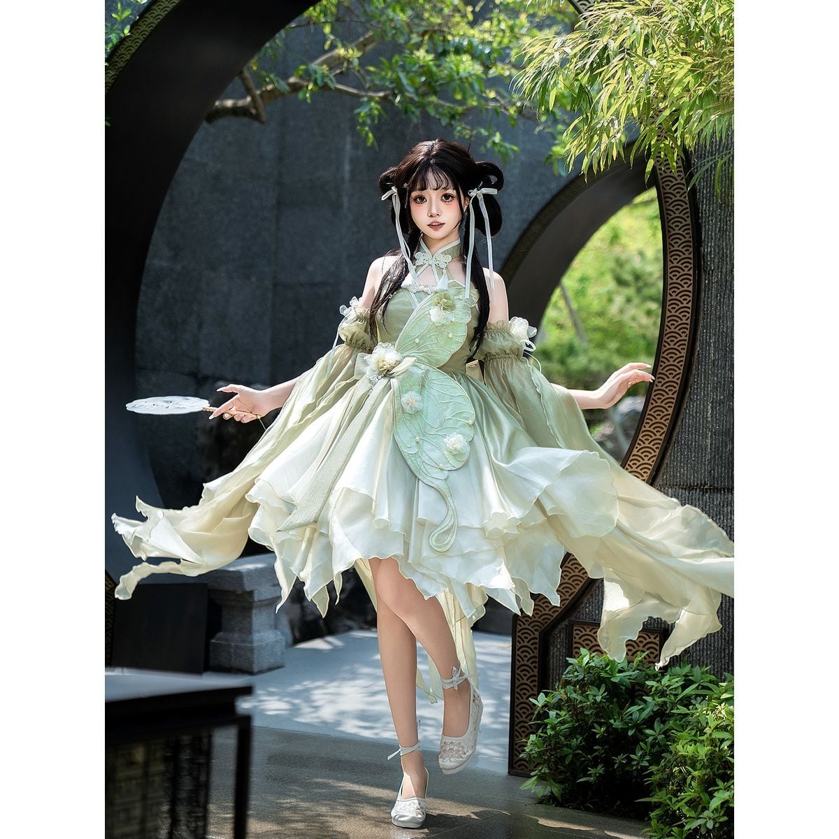 Butterfly Embroidered Chinese Dress Set