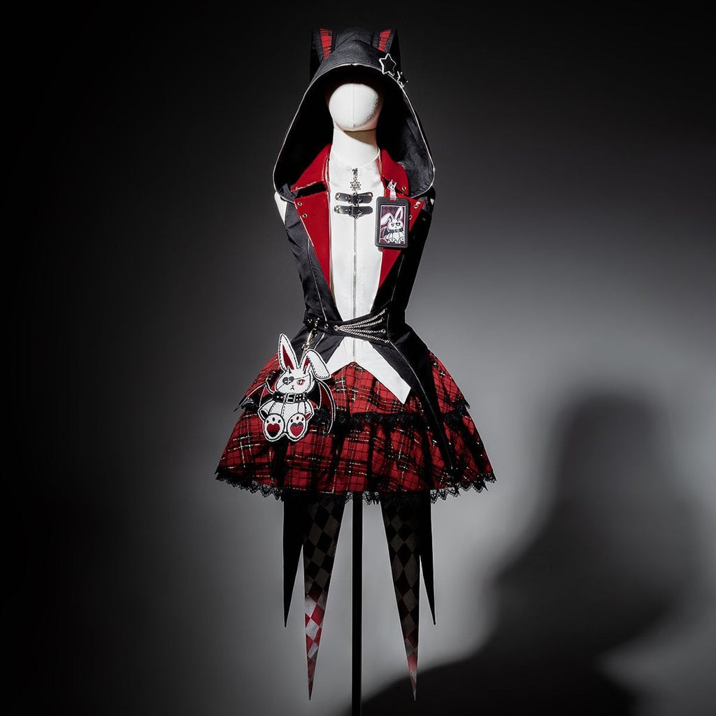 Whimsical Checkered Rabbit Set