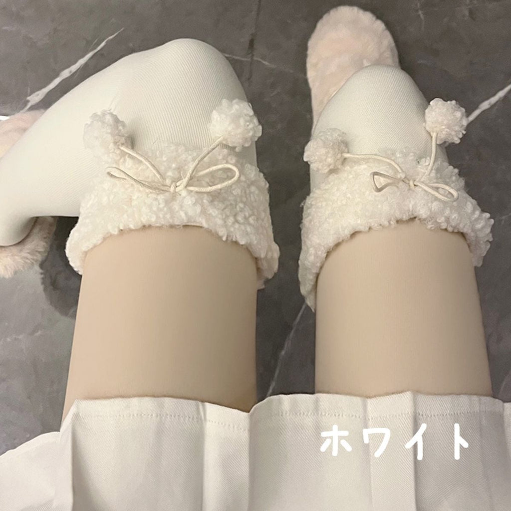 Fluffy Boa Over-the-Knee Socks