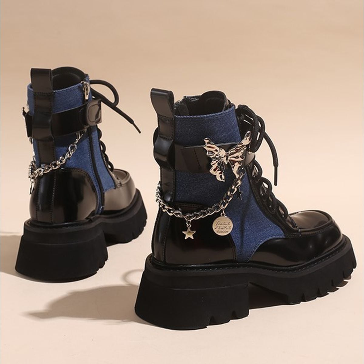 Butterfly Strap Chain Boots